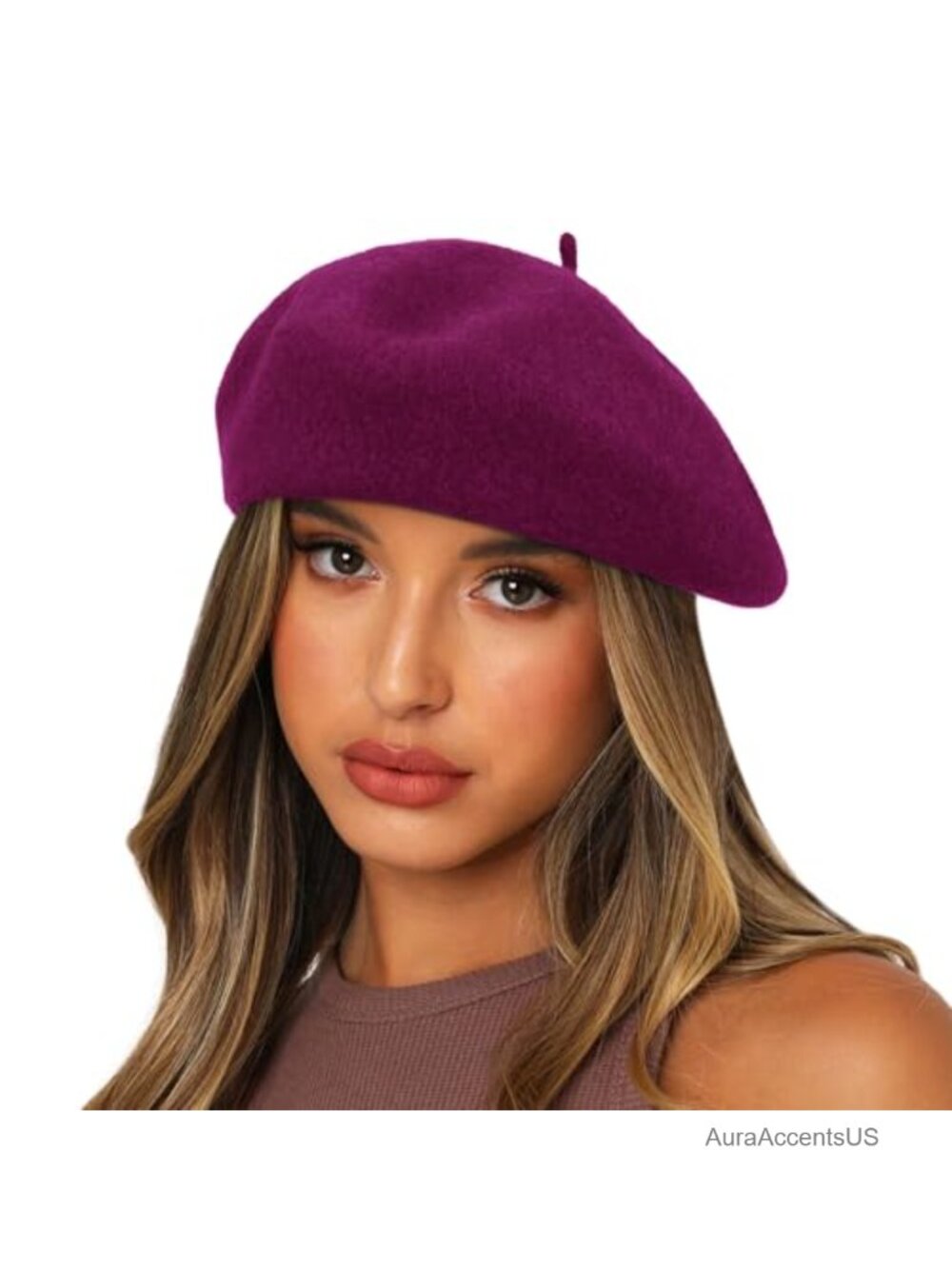 Wool Beret Hat for Women French Barret Style Snug Stretchy Winter